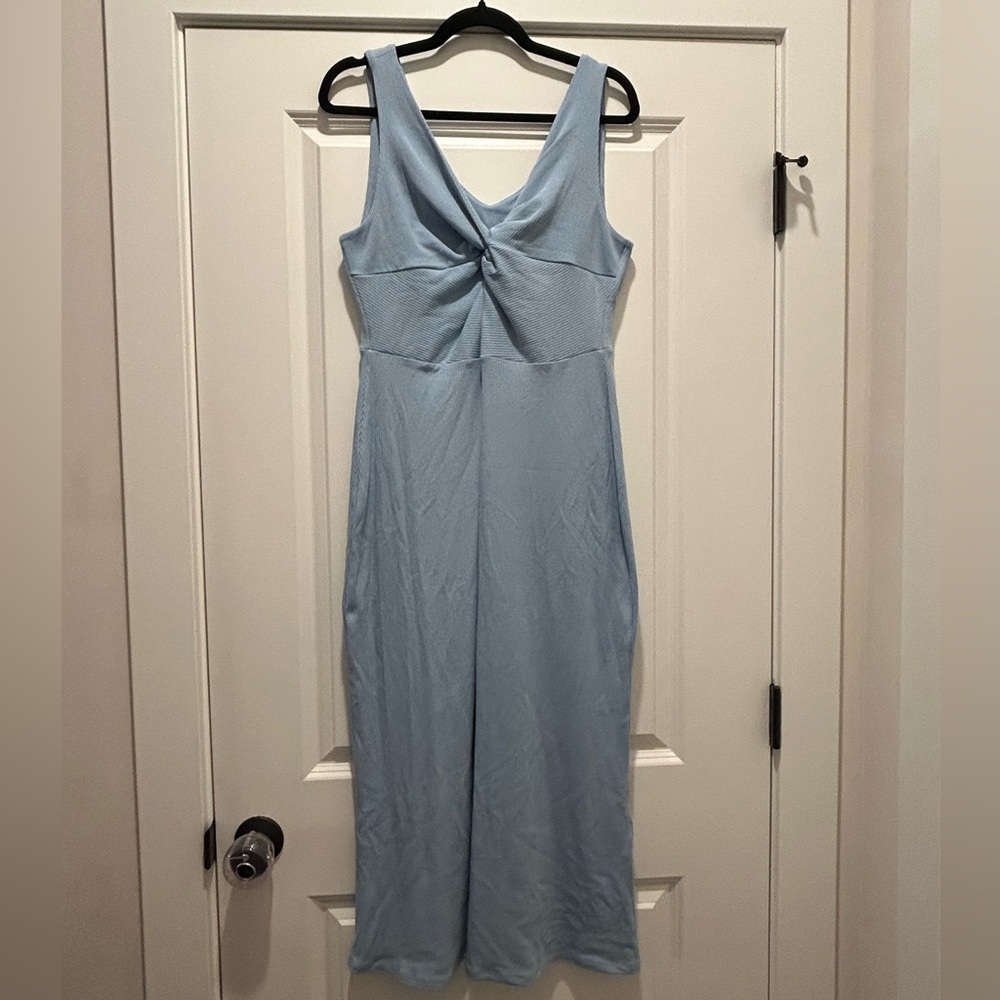 NWOT & Other Stories Ribbed Twist-Front Midi Dress Sz Large - Picture 4 of 10